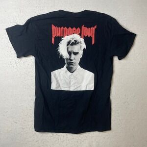Justin Bieber Purpose Tour T Shirt Black Size M Short Sleeve Graphic Tee